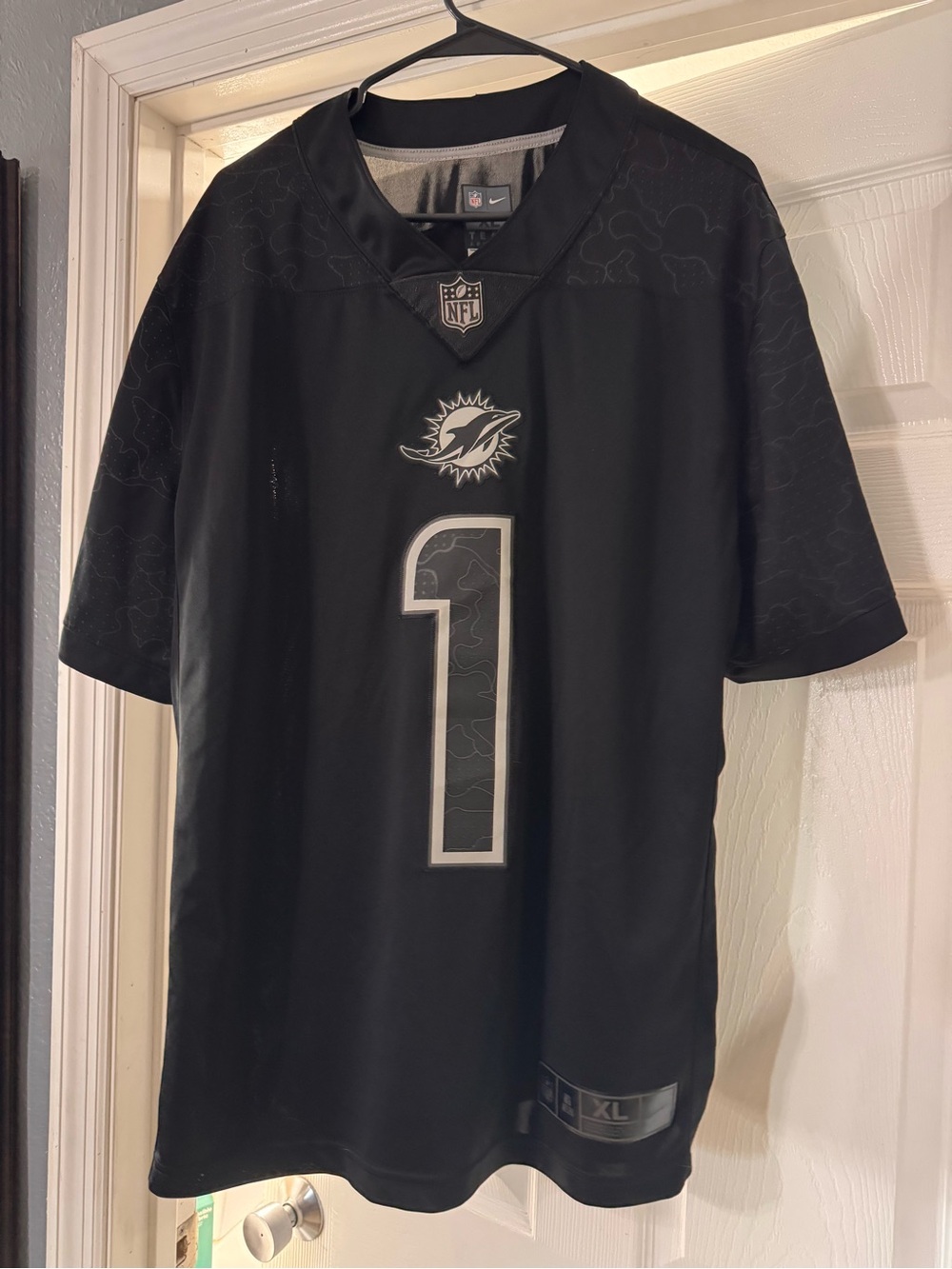 Nike Black Tua Miami Dolphins #1 Men's Jersey